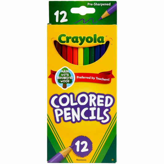 Crayola Pre-Sharpened Colored Pencils, 12/Box (68-4012)