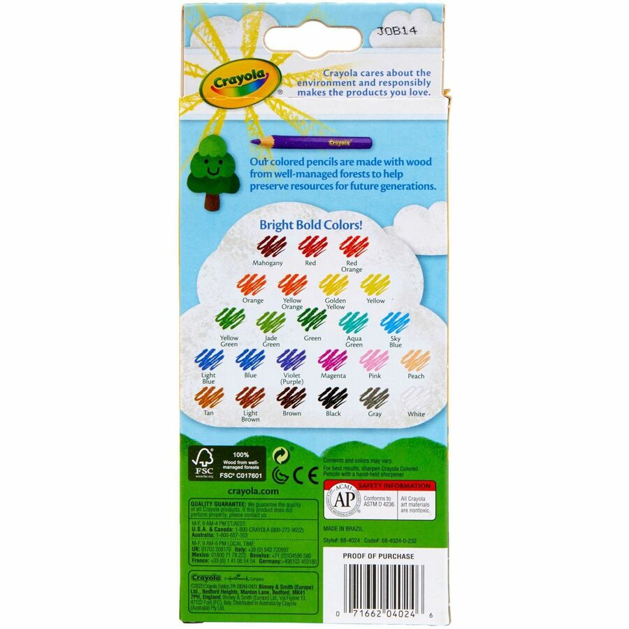 Crayola Pre-Sharpened Colored Pencils, 24/Box (68-4024)