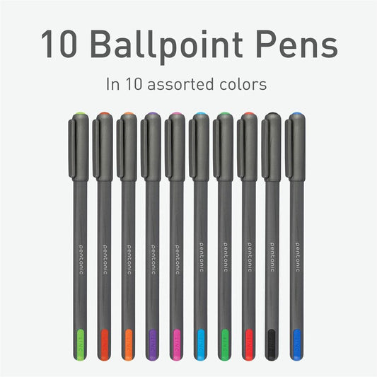 Pentonic Ballpoint Pen Set, Assorted, 10/Pack