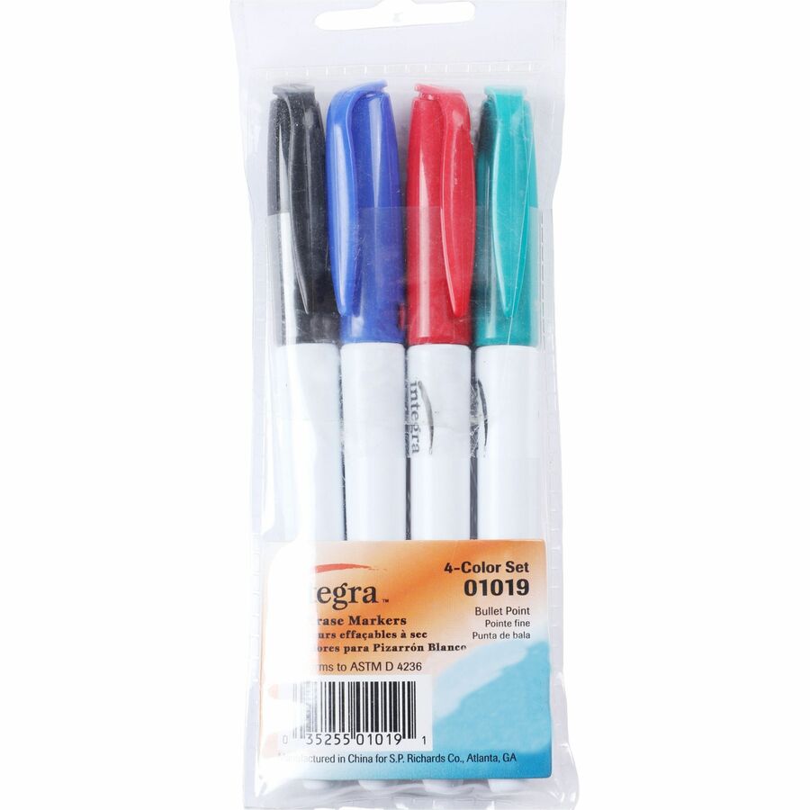 Bullet Tip Dry-Erase Marker 4/Set