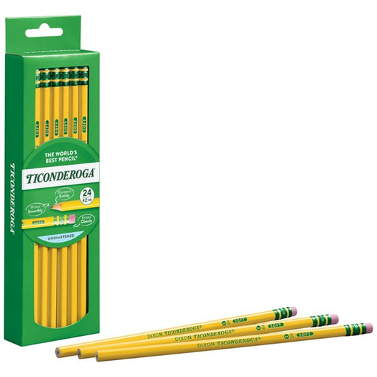 Dixon Ticonderoga Premium Wood Pencils, 2 HB, 24 Count