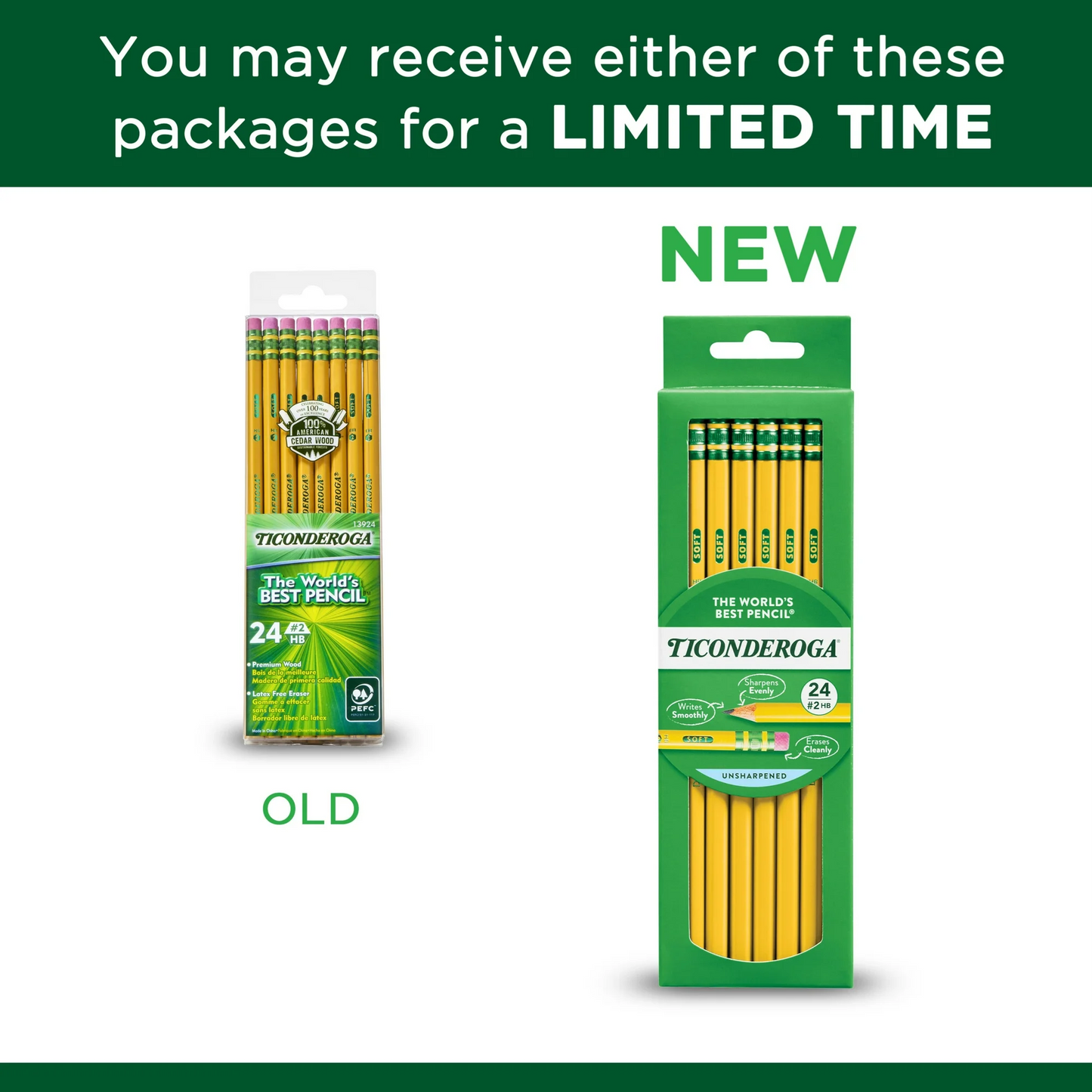 Dixon Ticonderoga Premium Wood Pencils, 2 HB, 24 Count