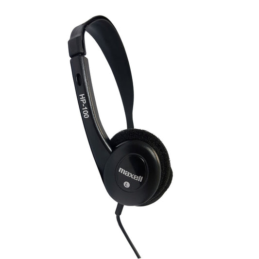 HP-100 Stereo Headphones, 4 ft Cord, Black