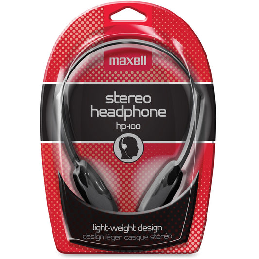 HP-100 Stereo Headphones, 4 ft Cord, Black