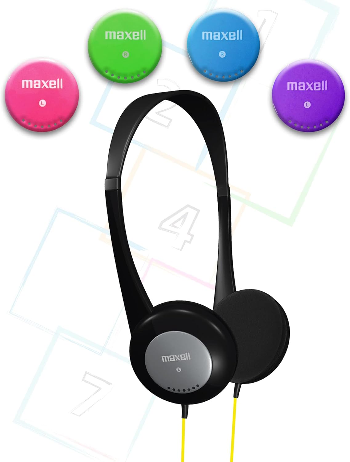 Maxell 195004 Action Kids Safe Headphones with Microphone, Black
