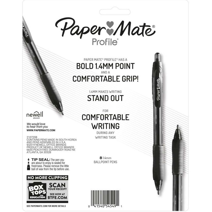 Paper Mate Profile Retractable Ballpoint Pen, Assorted, 8/Pack