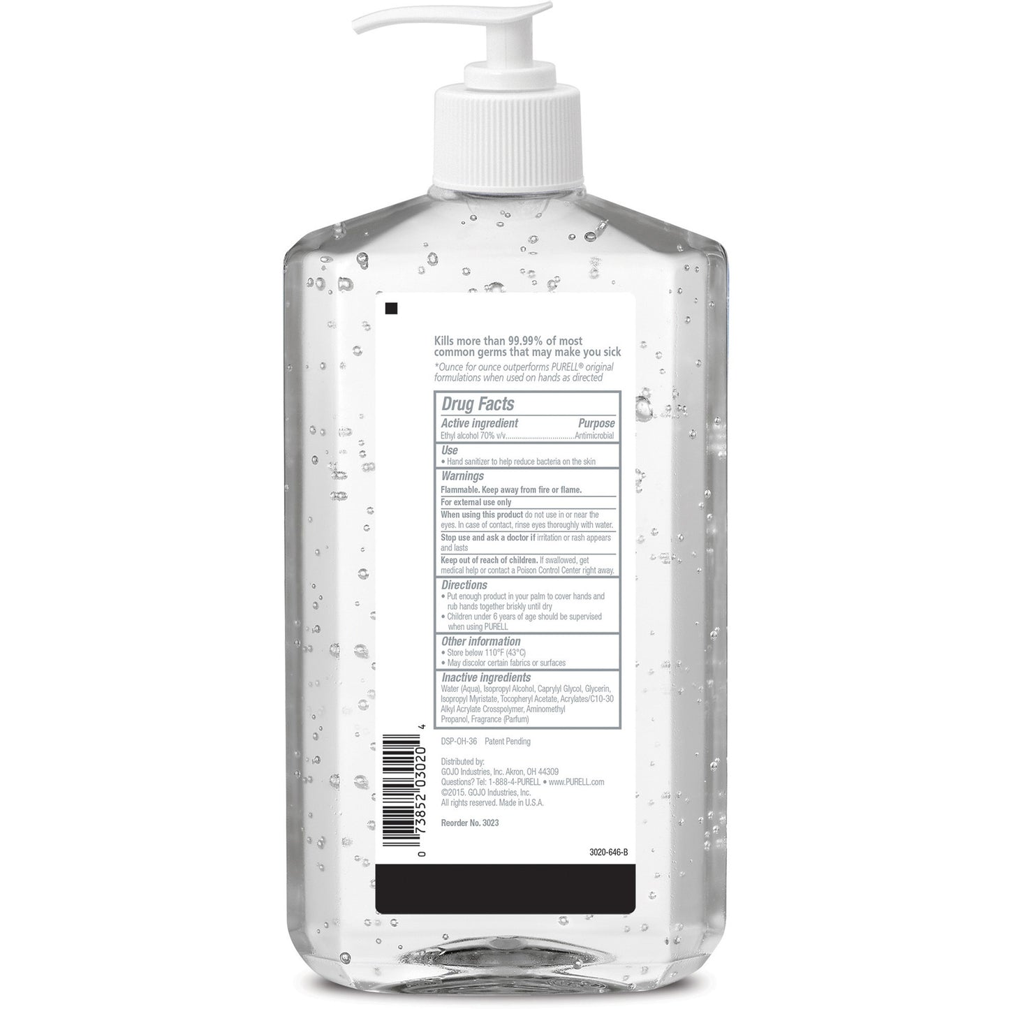 PURELL Advanced Refreshing Hand Sanitizer Gel, 20 oz Pump Bottle