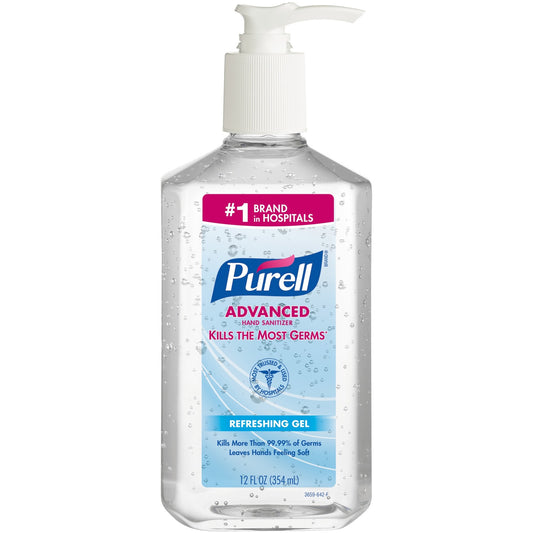 PURELL Advanced Hand Sanitizer Gel, 12 oz Pump Bottle