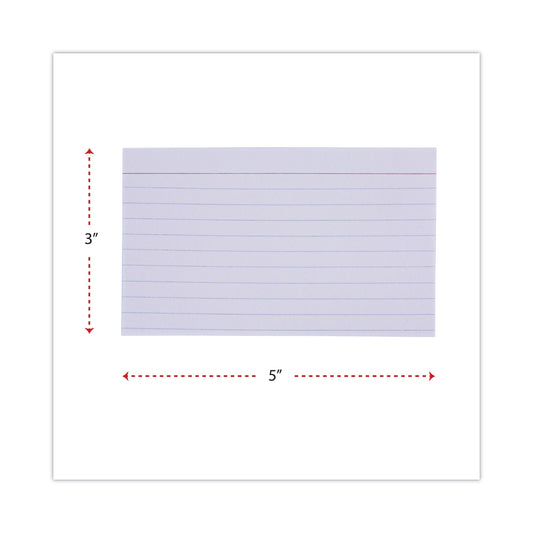 Ruled Index Cards, 3 x 5, 100/Pack