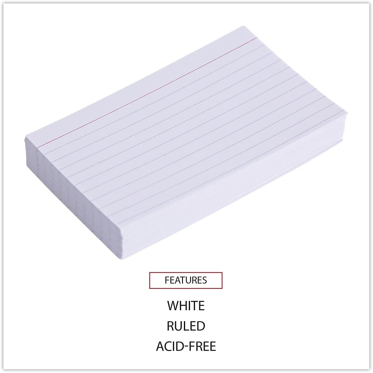 Ruled Index Cards, 3 x 5, 100/Pack