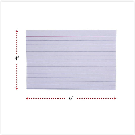 Ruled Index Cards, 4 x 6, 100/Pack
