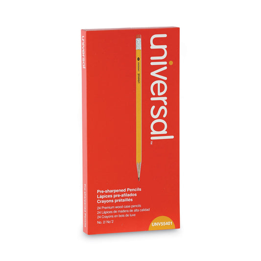 #2 Pre-Sharpened Woodcase Pencils, HB (#2), 24/Pack