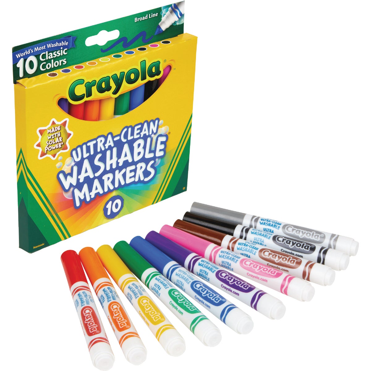 Crayola Classic Washable Markers, 10/Set