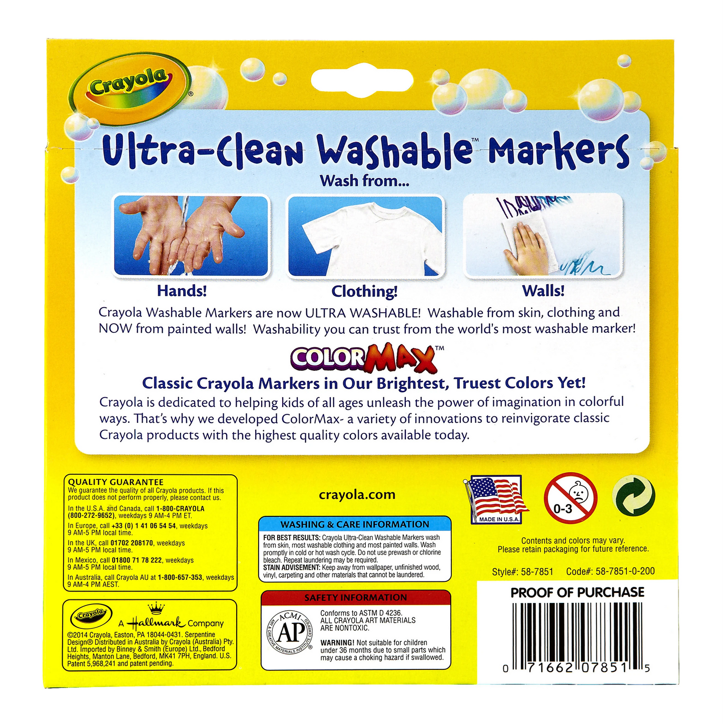 Crayola Classic Washable Markers, 10/Set