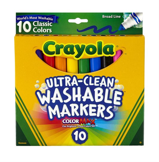 Crayola Classic Washable Markers, 10/Set