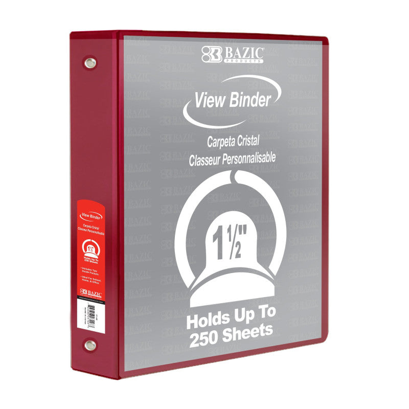 1.5" Clear View Binder, Assorted Colors