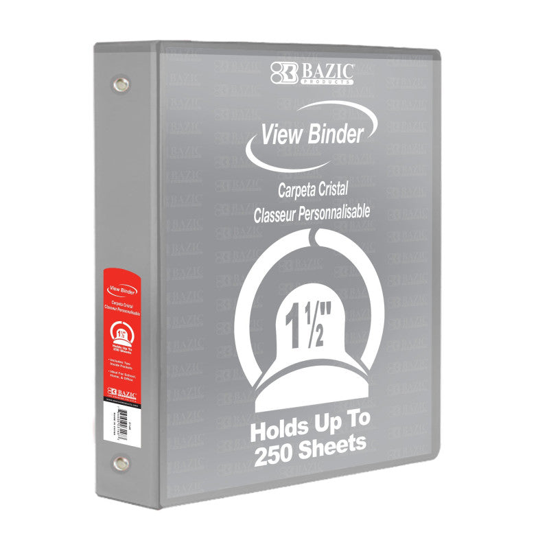 1.5" Clear View Binder, Assorted Colors