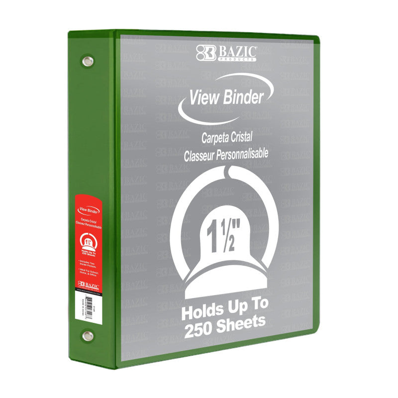 1.5" Clear View Binder, Assorted Colors