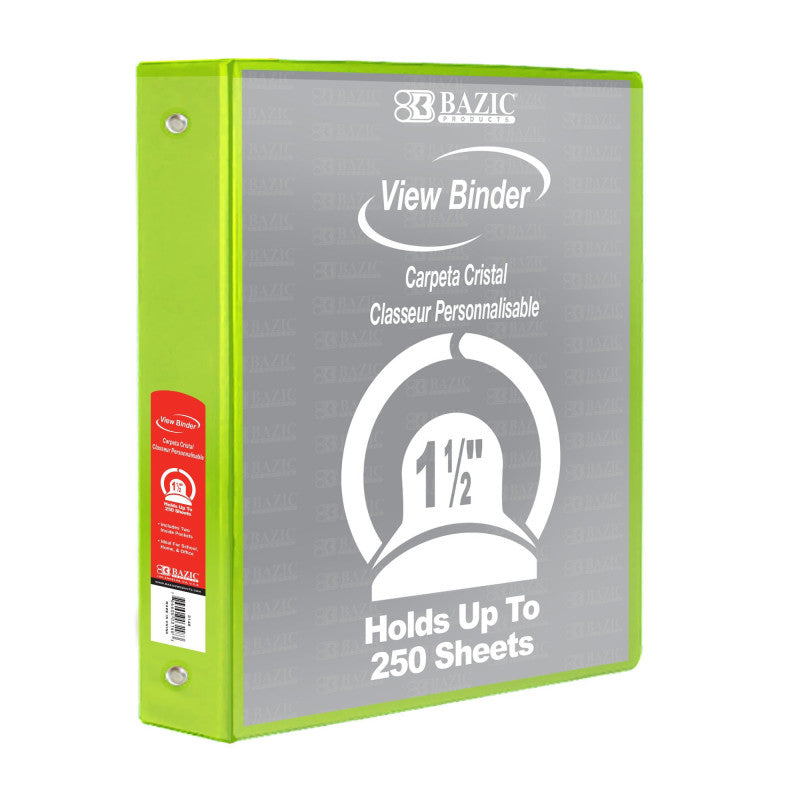 1.5" Clear View Binder, Assorted Colors