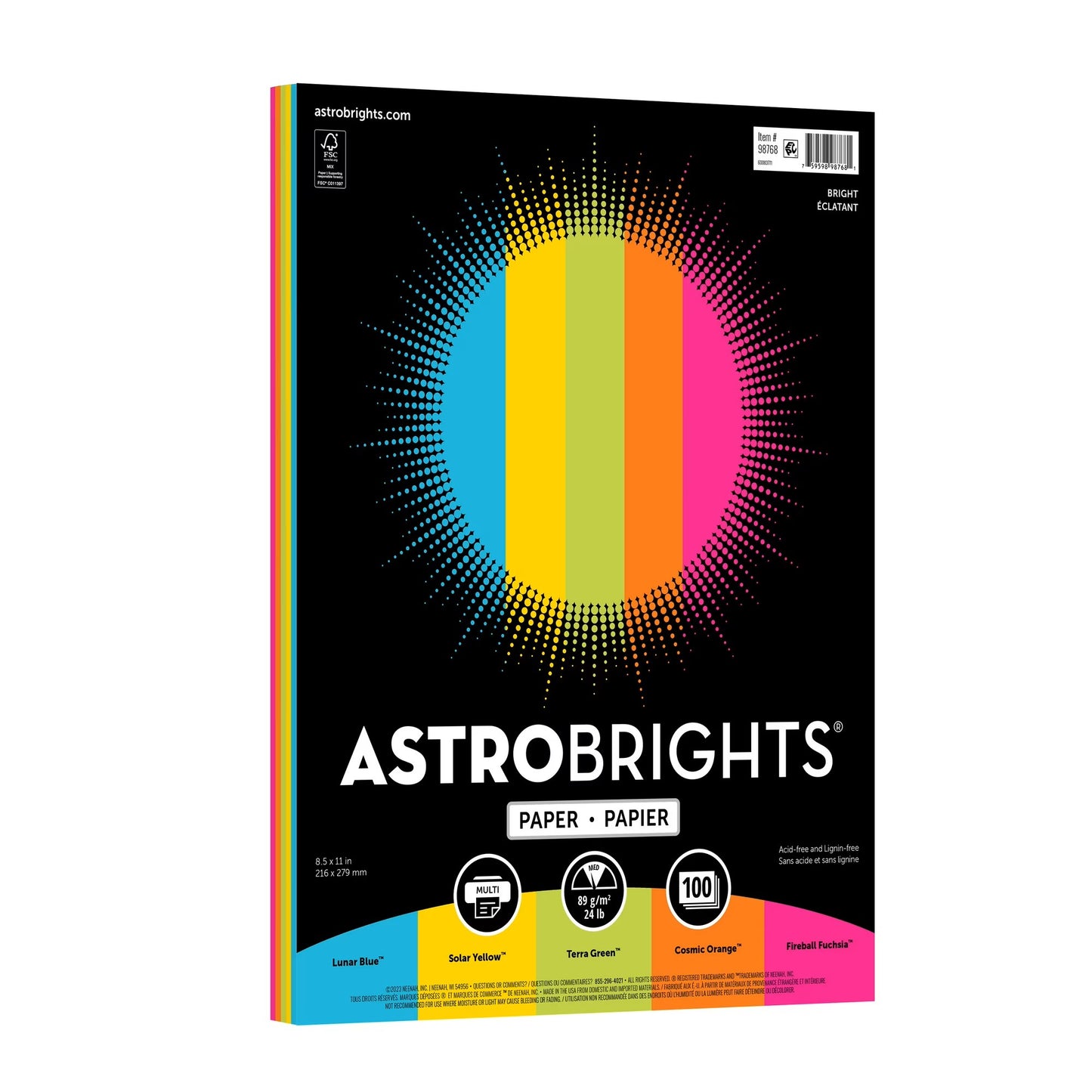 Astrobrights Paper, 8.5" x 11", Bright Assortment Colors