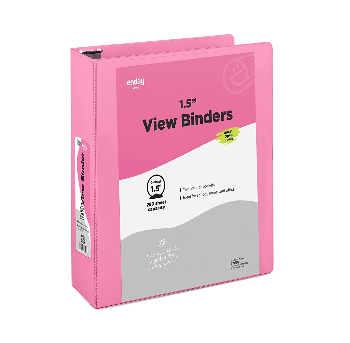 1.5" Clear View Binder, Assorted Colors