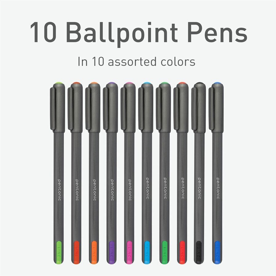 Pentonic Ballpoint Pen Set, Assorted, 10/Pack