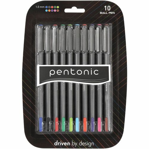 Pentonic Ballpoint Pen Set, Assorted, 10/Pack