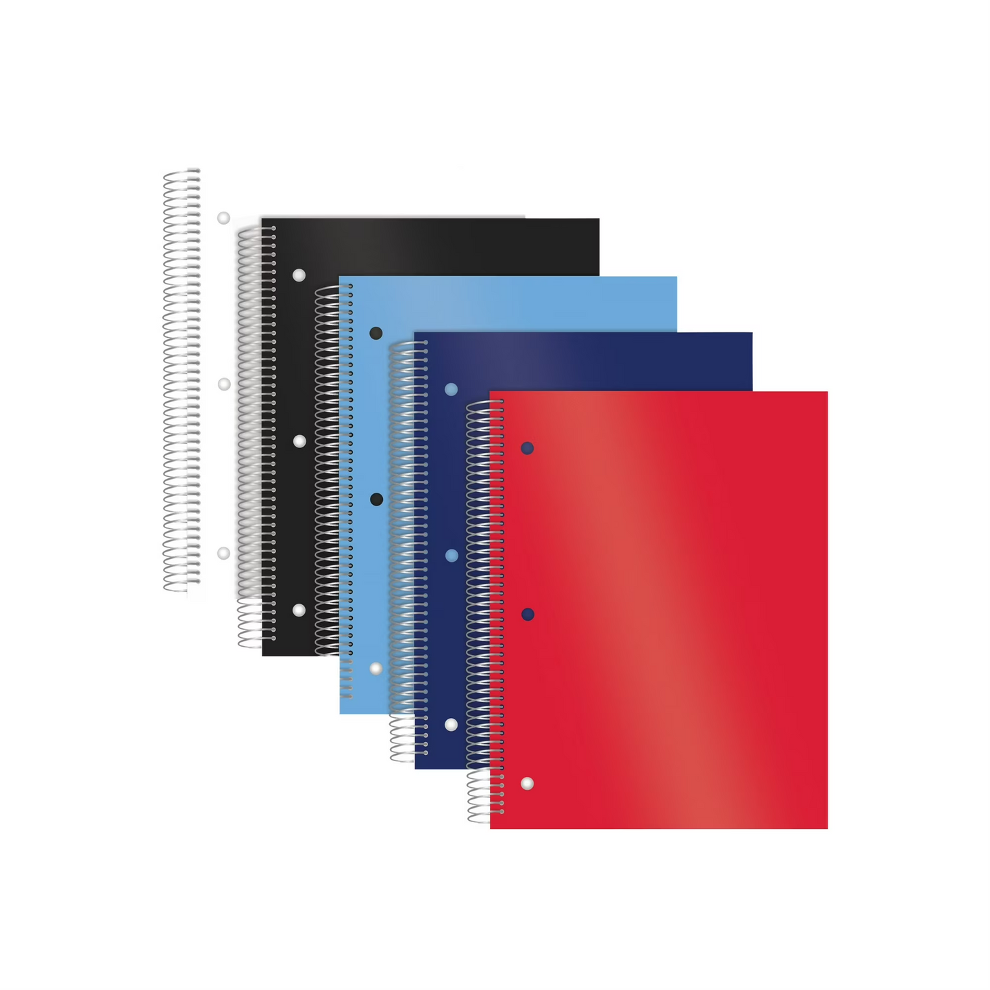 5-Subject College Ruled Notebook, Assorted, Each
